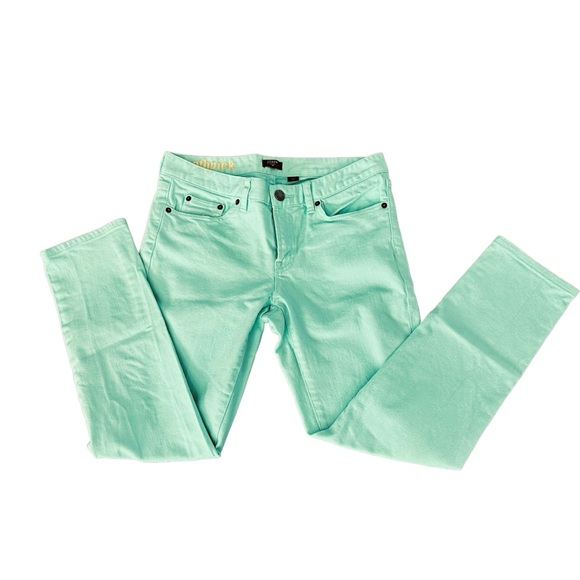 J. CREW FACTORY TOOTHPICK SKINNY JEANS TEAL TURQUOISE LOW RISE DENIM SIZE 29 - Picture 3 of 16